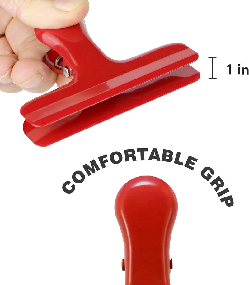 TONOS Chip Clips 10 Pack, 3 Inches Wide Metal Bag Clips for Bread & Food Packages, 10 Pieces in 5 Colors. Heavy Duty Air Tight Seal Kitchen Clamps and Paper Clamps - Image 4